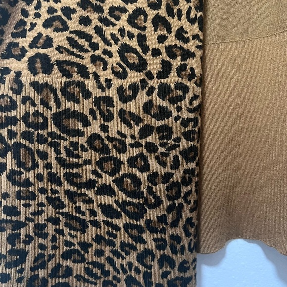 Terra & Sky Brown and Black liquid knit Leopard Cardigan 1X/16-18W - Picture 5 of 9